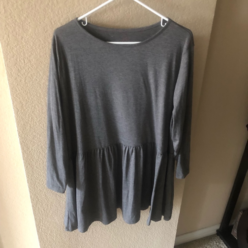 Gray Peplum Tunic